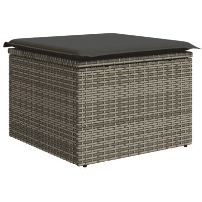 vidaXL 8-tlg. Garten-Sofagarnitur mit Kissen Grau Poly Rattan