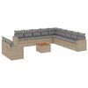 vidaXL 12-tlg. Garten-Sofagarnitur mit Kissen Beige Poly Rattan