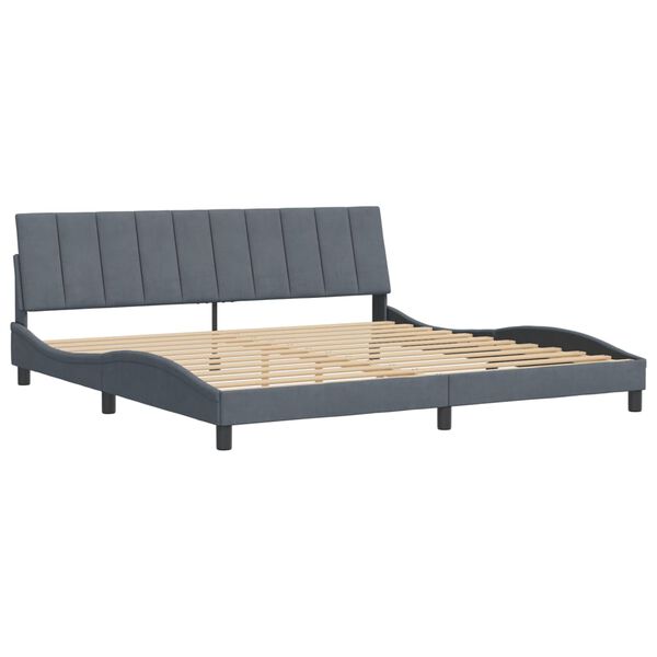 vidaXL Bettgestell ohne Matratze "Hanko" Dunkelgrau 200x200 cm Samt