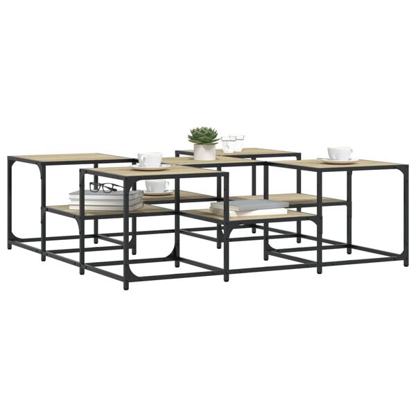 vidaXL Couchtisch Sonoma-Eiche 121x121x40 cm Holzwerkstoff