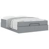 vidaXL Bettgestell mit Matratze mit Matratze 2 pcs Hellgrau Stoff