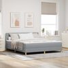 vidaXL LED Boxspringbett mit Matratze Hellgrau 180 x 200 cm Stoff