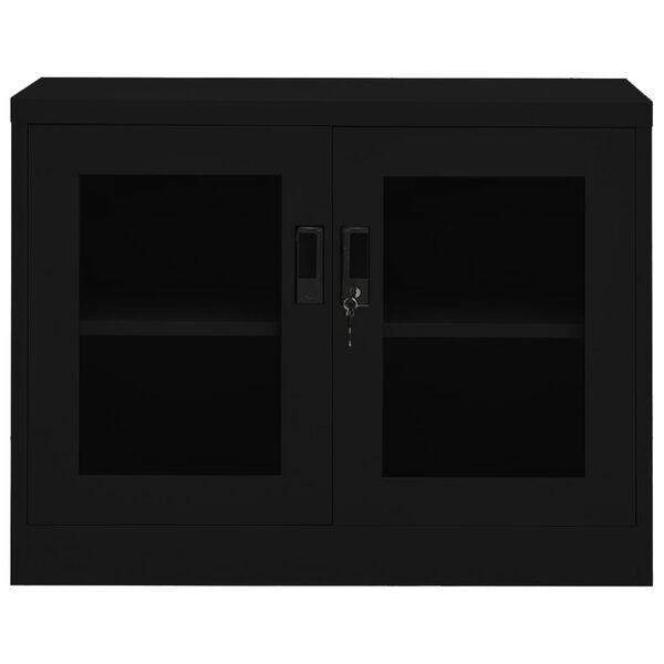 vidaXL B&uuml;roschrank Schwarz 90x40x70 cm Stahl