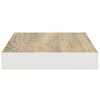 vidaXL Schweberegal Eichen-Optik und Wei&szlig; 50x23x3,8 cm MDF