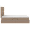vidaXL Bett mit Stauraum und LED Cappuccino 140 x 190 cm Kunstleder
