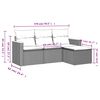 vidaXL 4-tlg. Garten-Sofagarnitur mit Kissen Beige Poly Rattan