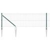 vidaXL Zaun mit Pfosten Gr&uuml;n 0,8 x 25 m Stahl und PVC