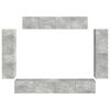 vidaXL TV-Schr&auml;nk 8 pcs Beton Grau