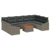 vidaXL Gartensofa-set 10 Stk. Grau Poly-Rattan