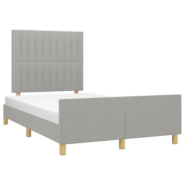 vidaXL Bettgestell ohne Matratze Hellgrau 120x200 cm Stoff