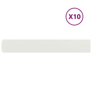 vidaXL Rasenkanten 10 Stk. Wei&szlig; 15x103 cm Kaltgewalzter Stahl
