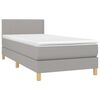 vidaXL Boxspringbett mit Matratze Hellgrau 90x190 cm Stoff