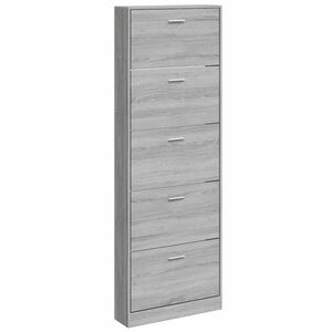 vidaXL Schuhschrank Grau Sonoma 59x17x169 cm Holzwerkstoff
