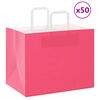 vidaXL Papiertragetaschen 50 Stk. mit Henkeln Rosa 32x22x24 cm
