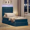vidaXL Bett mit Stauraum und LED mit LED Dunkelblau 90 x 190 cm Samt
