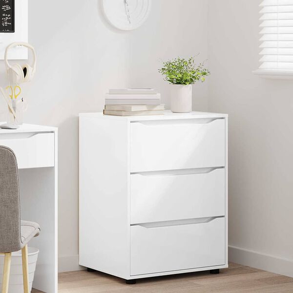 vidaXL Aufbewahrungsschrank Hochglanz Wei&szlig; 60 x 48 x 81 cm