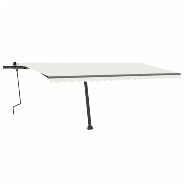vidaXL Markise Manuell Einziehbar mit LED 500x300 cm Creme