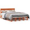 vidaXL Massivholzbett ohne Matratze Wachsbraun 135x190 cm Kiefernholz