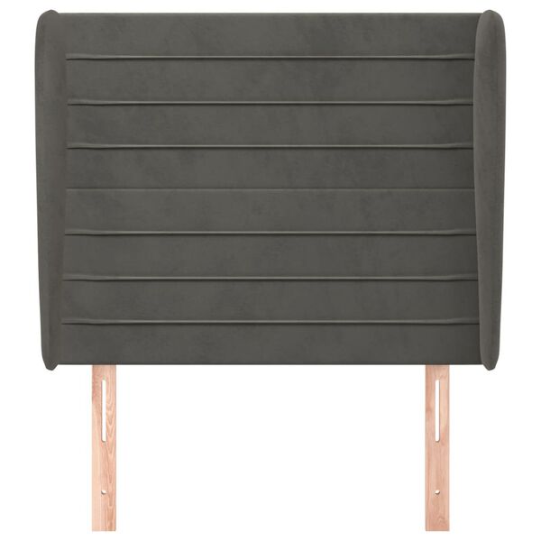 vidaXL Kopfteil mit Ohren Dunkelgrau 103x23x118/128 cm Samt