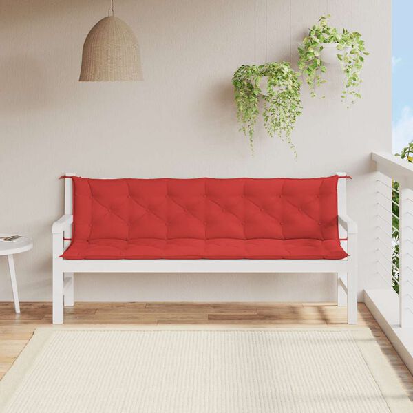 vidaXL Gartenbank-Auflage Rot 200x(50+50)x7 cm Oxford-Gewebe