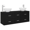 vidaXL Badezimmerschrank-Set 3 stk. Schwarze Eiche 49,5 x 41 x 64,5 cm