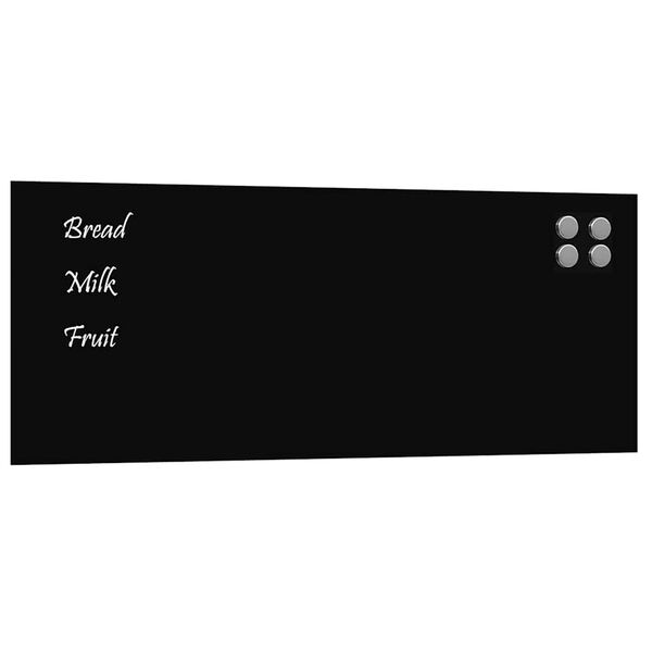 vidaXL Magnettafel Wandmontage Schwarz 100x40 cm Hartglas