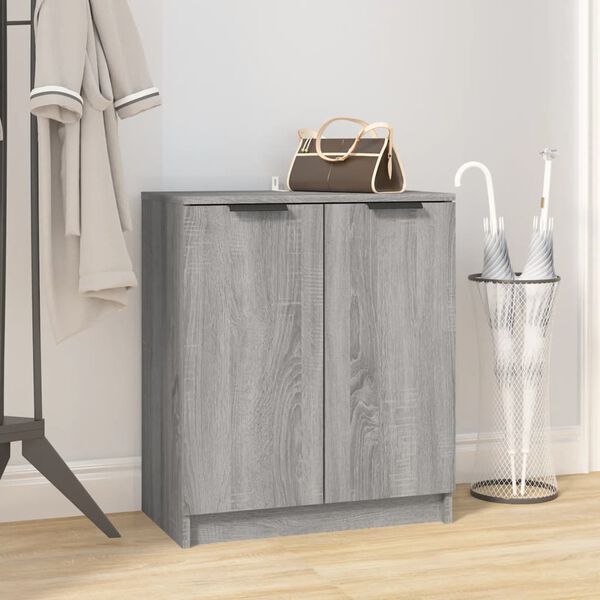vidaXL Schuhschrank Grau Sonoma 59x35x70 cm Holzwerkstoff