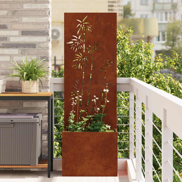vidaXL Garten Sichtschutz-Leinwand Rostig 50 x 140 cm Wetterfeststahl