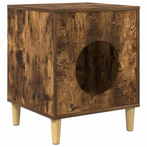 vidaXL Katzenhaus Ger&auml;ucherte Eiche 42,5 x 40 x 53 cm Holzwerkstoff