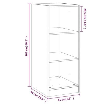 vidaXL Kleiderschrank Betongrau 48x41x102 cm Holzwerkstoff