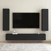 vidaXL 4-tlg. TV-Schrank-Set Schwarz Holzwerkstoff