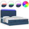 vidaXL Ottoman-Bett mit Matratzen & LEDs Blau 160x200 cm Stoff