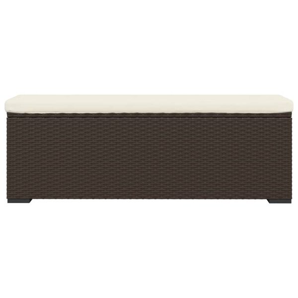vidaXL Hockerbank mit Sitzkissen Braun 110x30x40 cm Poly Rattan