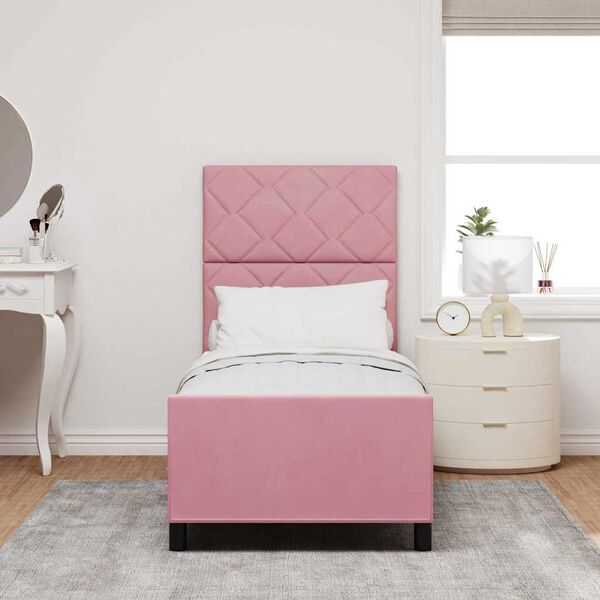vidaXL Boxspringbett mit Kopfteil Rosa 80 x 200 cm Samt