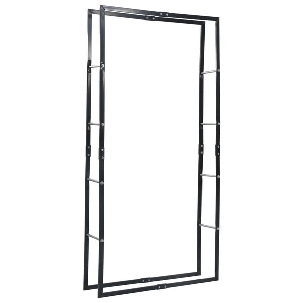 vidaXL Brennholzregal Schwarz 100&times;25&times;200 cm Stahl
