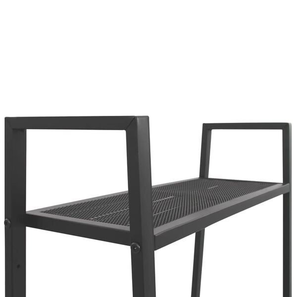 vidaXL B&uuml;cherregal in Leiterform 4 F&auml;cher Metall Anthrazit