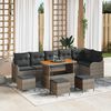 vidaXL Garten-Sofa-Set 10 pcs Grau Poly-Rattan