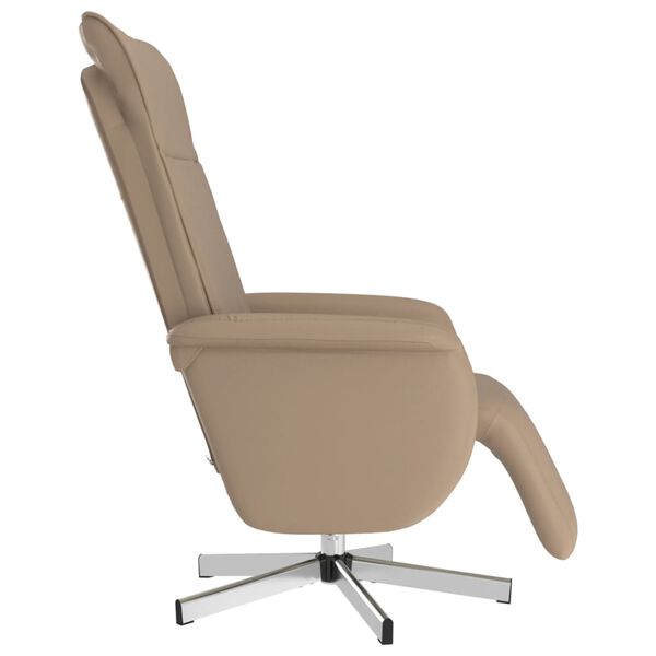 vidaXL Relaxsessel mit Fu&szlig;teil Cappuccino-Braun Kunstleder