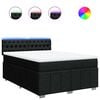 vidaXL Boxspringbett mit Matratze Schwarz 140x190 cm Stoff
