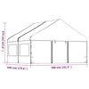 vidaXL Pavillon mit Dach Weiß 4,46x5,88x3,75 m Polyethylen