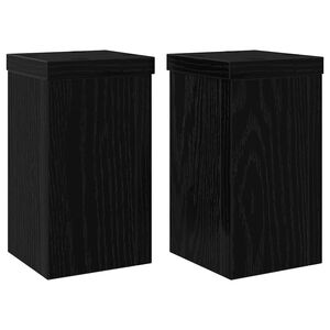 vidaXL Pflanzenst&auml;nder 2 Stk. Schwarz Eichen-Optik 10 x 10 x 18 cm