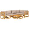vidaXL 6-tlg. Garten-Lounge-Set mit Taupe Kissen Massivholz