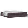 vidaXL Bettgestell mit Matratze mit Matratze 2 pcs Hellbraun Stoff