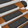 vidaXL Stufenmatten Selbstklebend 15 Stk. 65x21x4 cm Dunkelgrau Rechteckiger Rand