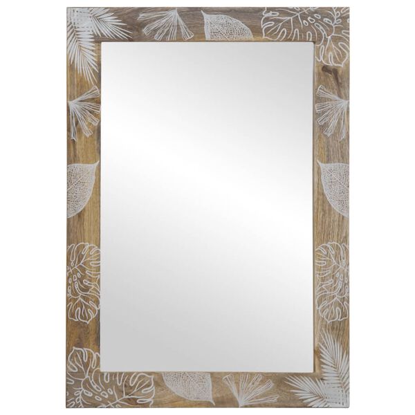 vidaXL Badspiegel Grau 50x3x70 cm Massivholz Mango