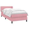 vidaXL Boxspringbett mit Matratze Rosa 100x220 cm Samt