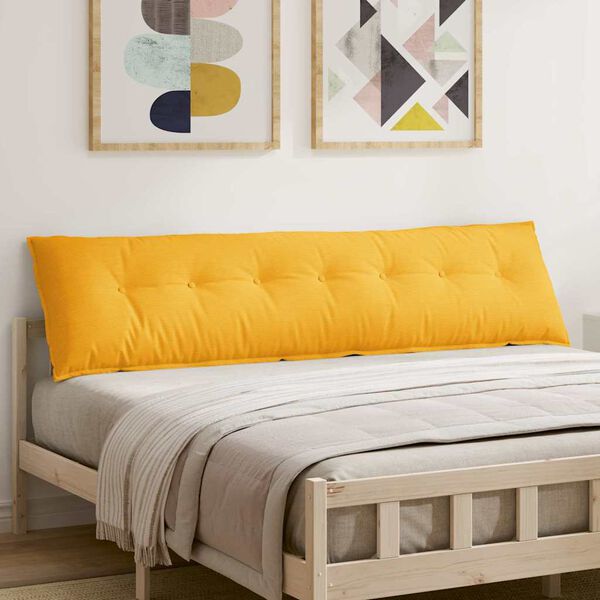 vidaXL R&uuml;ckenkissen Helles Gelb 200 x 50 cm Cordstoff