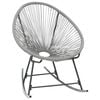 vidaXL Schaukelstuhl Mondstuhl Grau Poly Rattan