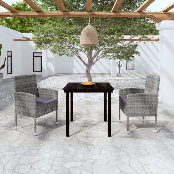vidaXL 3-tlg. Garten-Essgruppe Anthrazit