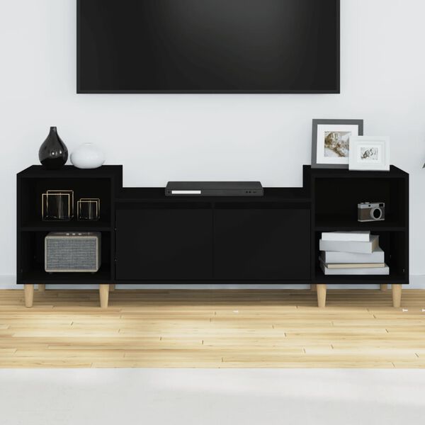 vidaXL TV-Schrank Schwarz 160x35x55 cm Holzwerkstoff